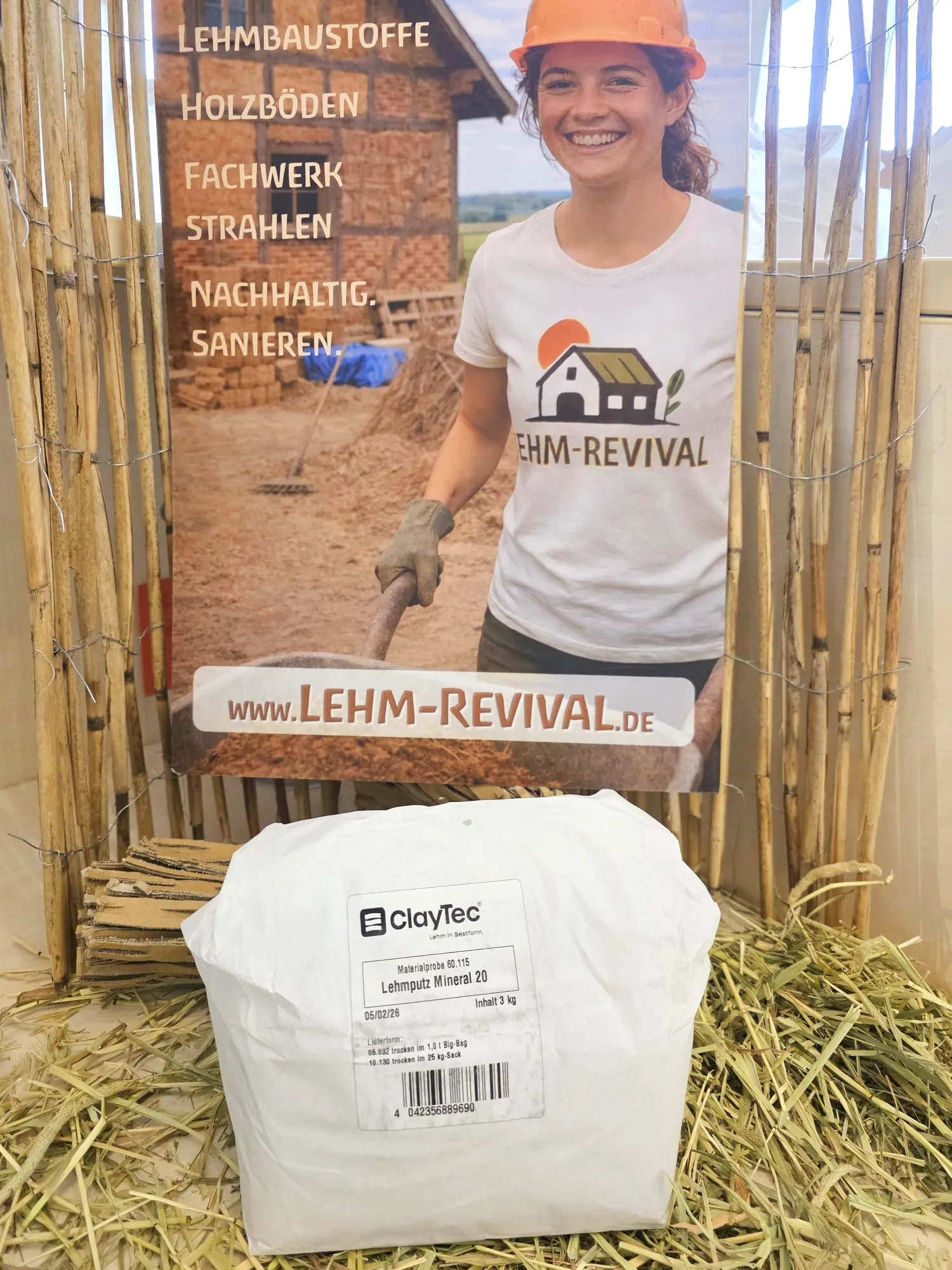 Lehm-Revival ClayTec Produktmuster Lehm Füll- und Flächenspachtel natur
