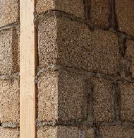 Hanfstein im Holzständerwerk – Einbausituation Nahaufnahme