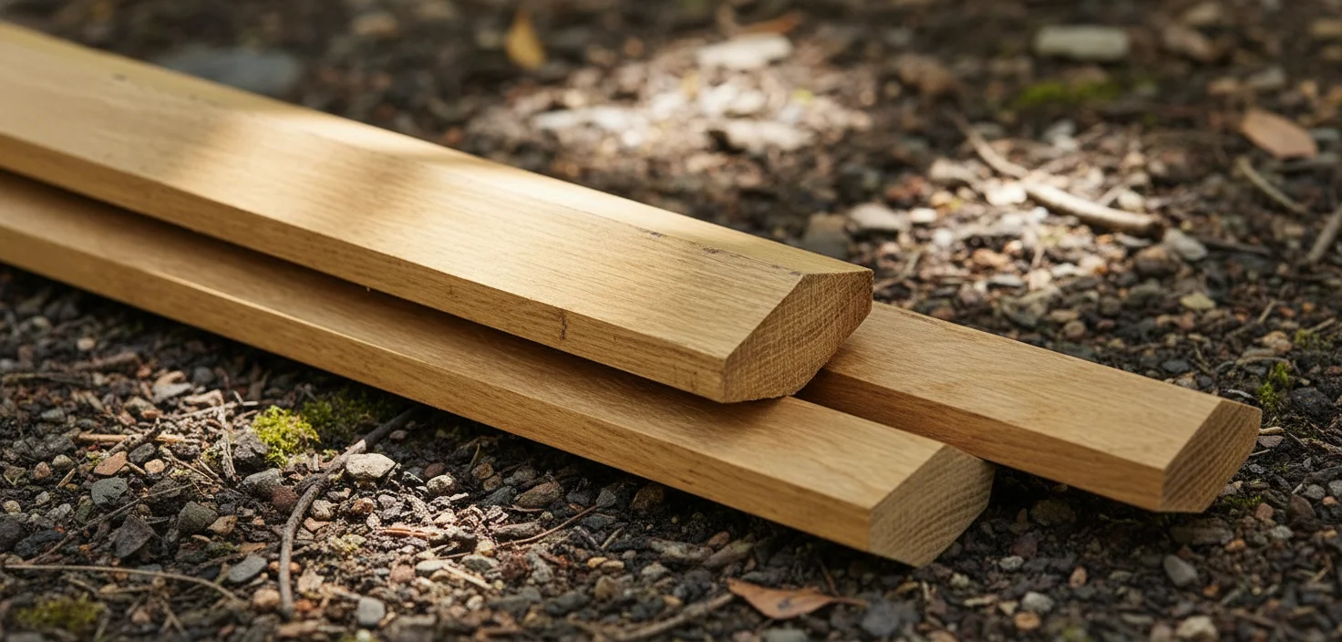 ClayTec Eichenstaken abgeschrägt, ca. 4m Länge – ökologischer Baustoff von Lehm-Revival