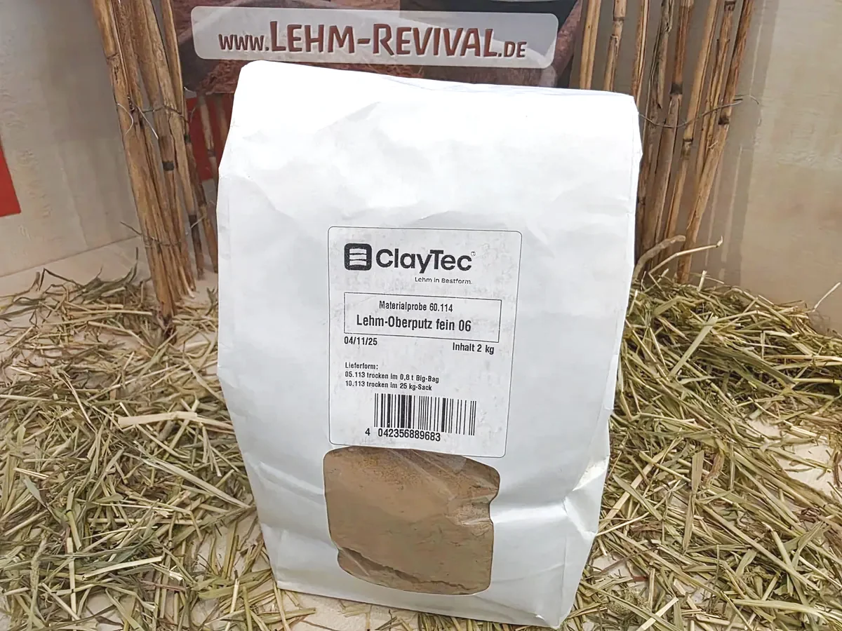 Lehm-Revival ClayTec Produktmuster Lehm-Oberputz FEIN 06
