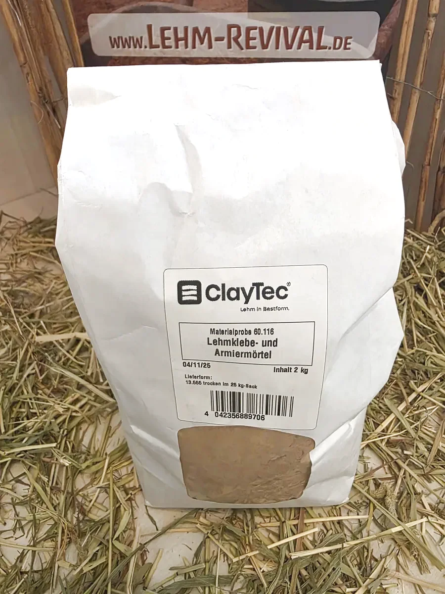 Lehm-Revival ClayTec Produktmuster Lehmklebe- und Armiermörtel
