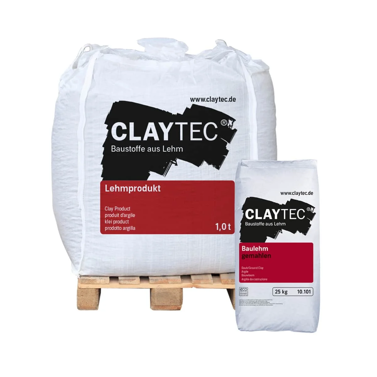 ClayTec Baulehm gebrochen ERDFEUCHT 1,0t Big-Bag – ökologischer Baustoff von Lehm-Revival