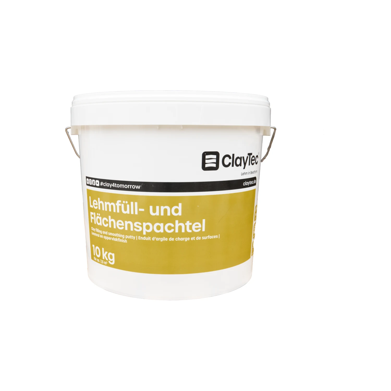 ClayTec Lehm Fuell- und Flaechenspachtel natur-BRAUN 10kg – ökologischer Baustoff von Lehm-Revival