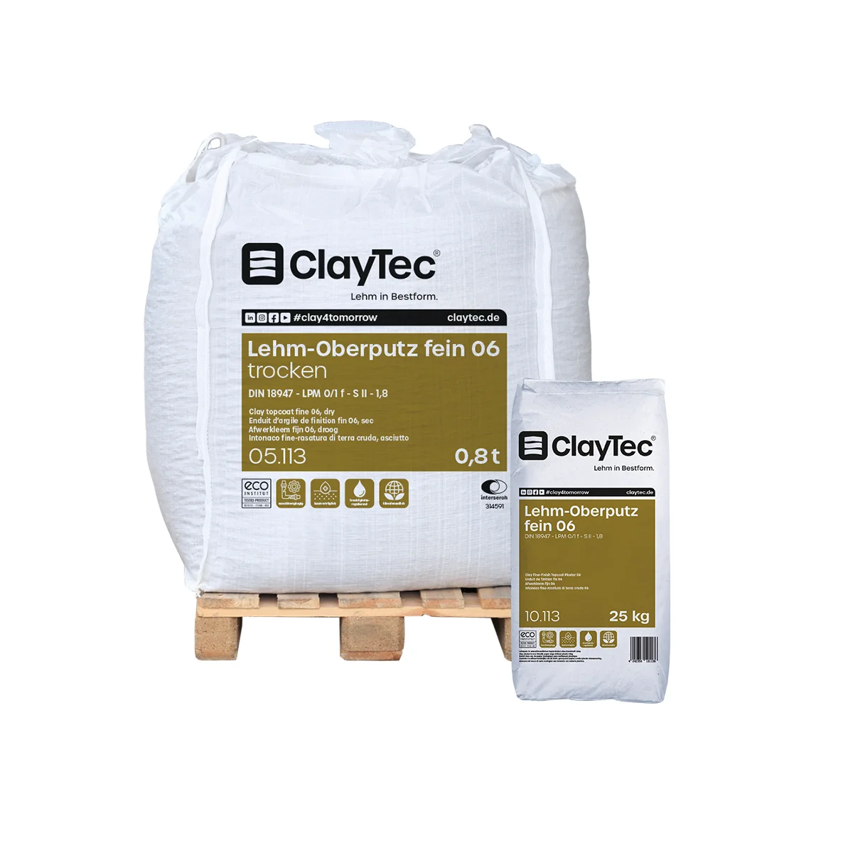 ClayTec Lehm-Oberputz FEIN 06 – ökologischer Baustoff von Lehm-Revival