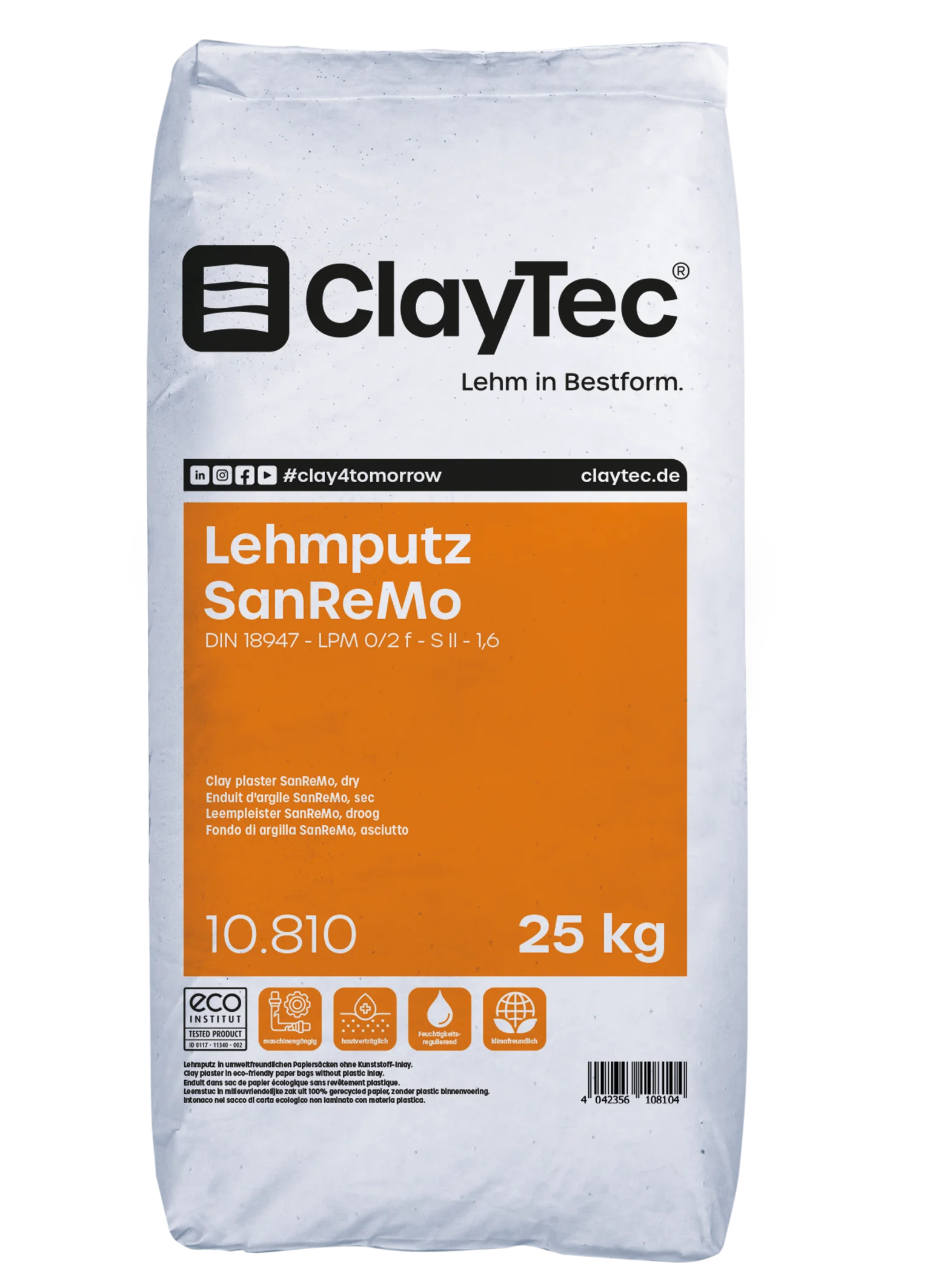 ClayTec Lehmputz SanReMo – ökologischer Baustoff von Lehm-Revival