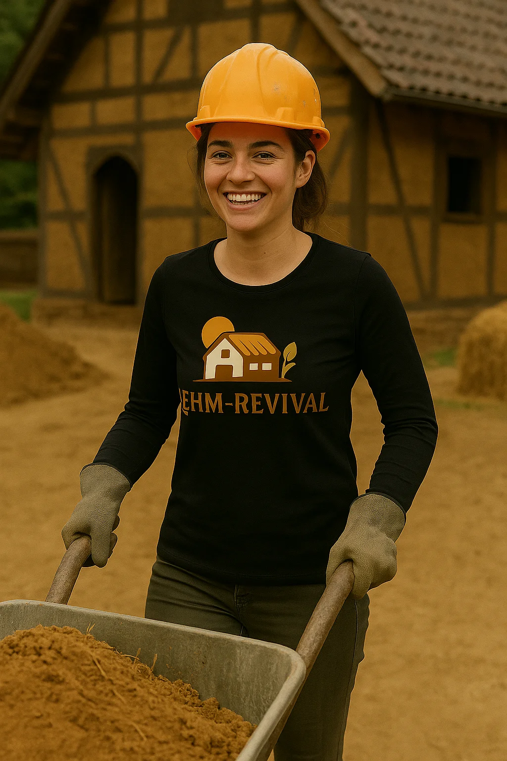 Langarm Shirt Lehm-Revival Biobaumwolle Damen – ökologischer Baustoff von Lehm-Revival
