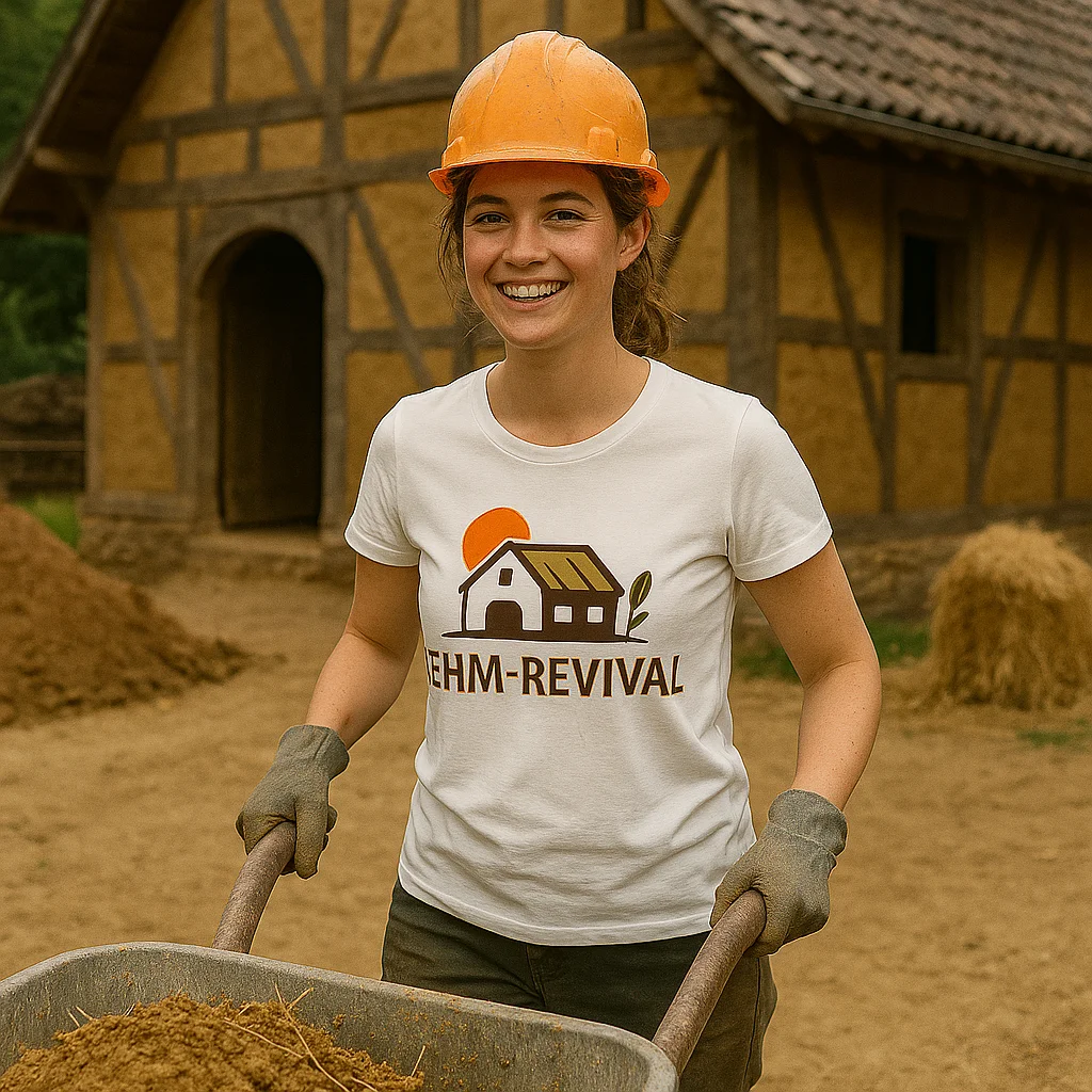 T-Shirt Lehm-Revival Biobaumwolle Damen – ökologischer Baustoff von Lehm-Revival